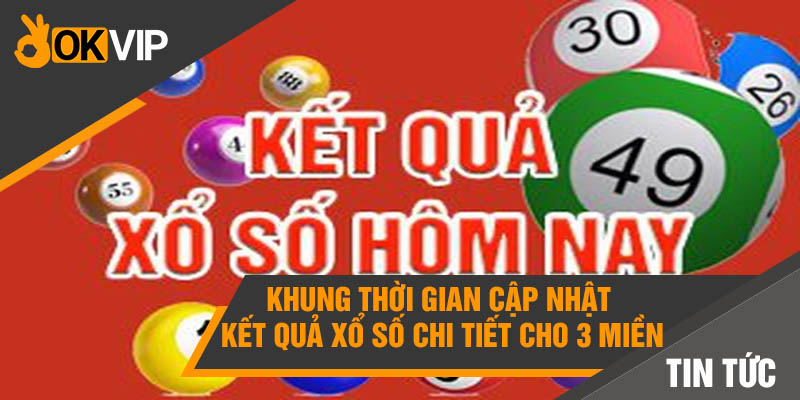 Khung thời gian cập nhật kết quả xổ số chi tiết cho 3 miền